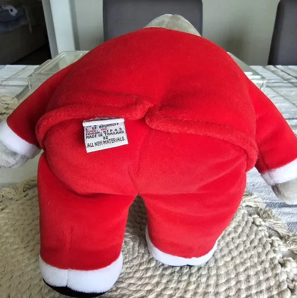 Vintage Macys 1988 Gund Babar the elephant king 14" Plush Red Suit Yellow Crown - Picture 7 of 7